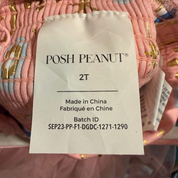 POSH PEANUT | Fiona Ruffled Tulle Smocked Dress  | PINK | size 2T - Picture 6 of 6